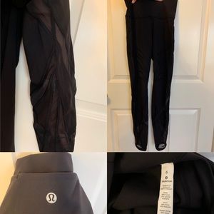 Lulu leggings w/ mesh panels